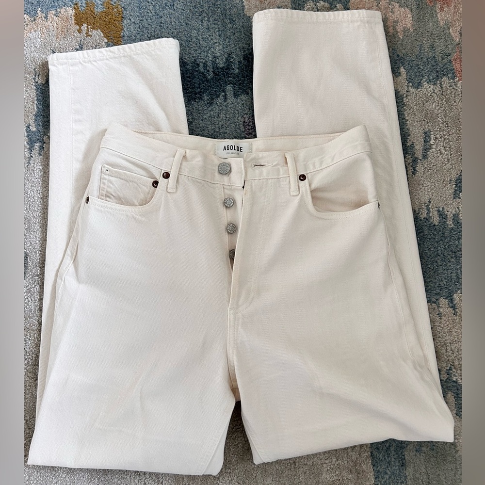 AGOLDE 90s Pinch High Rise Straight Leg Jean - Cream